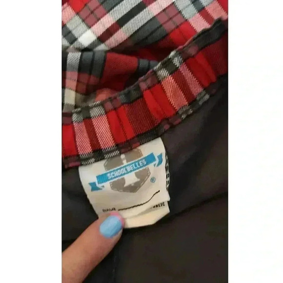 SchoolBelles plaid uniform skirt with pockets shorts under juniors size 36 or 14 - Picture 4 of 5